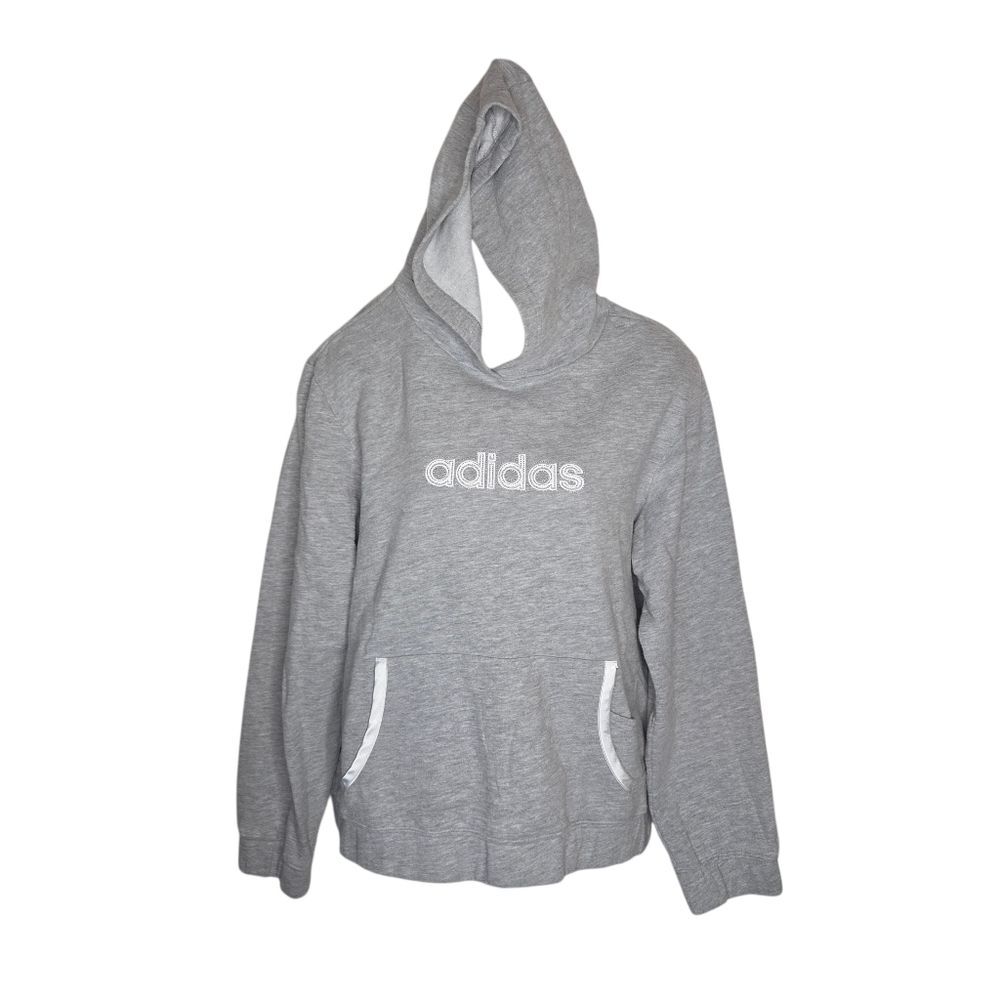 Adidas Women's Vintage Y2k Gray Hoodie Sweatshirt Size Large